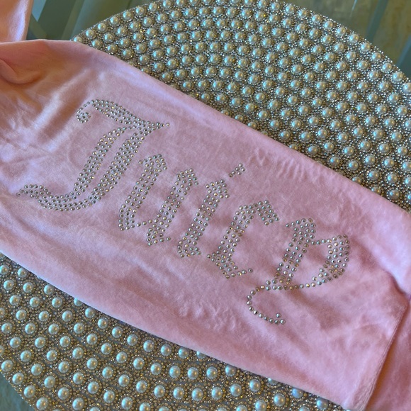 Juicy Couture Light Lola Pink Velour Velvet Lounge Pajama Set Bling Sleep M S - Picture 3 of 4